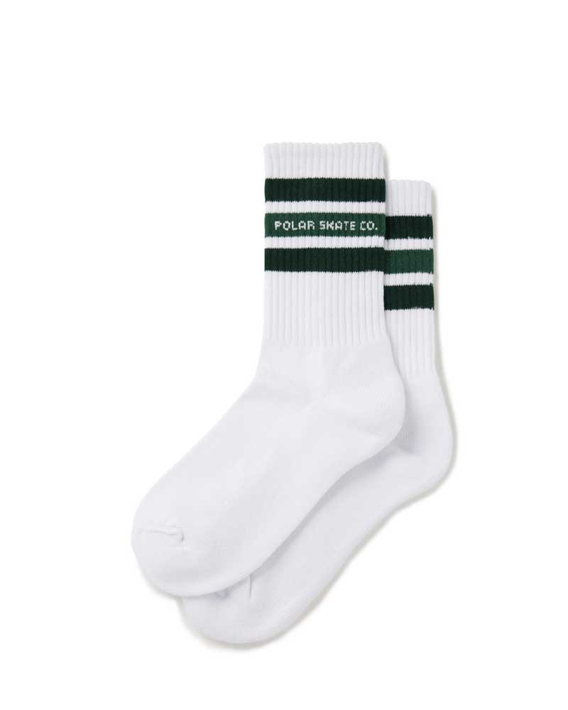 Polar Rib Socks Fat Stripe White / Green Κάλτσες