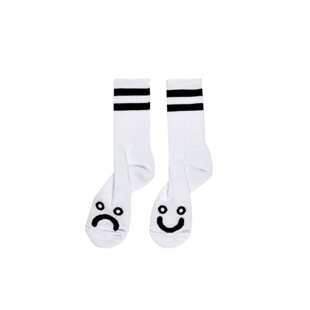 Polar Skate Co Happy Sad White Κάλτσες