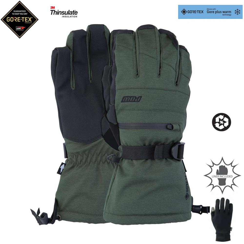 Pow Wayback Gore-Tex Long Glove +Warm Kombu Green Men's Glove