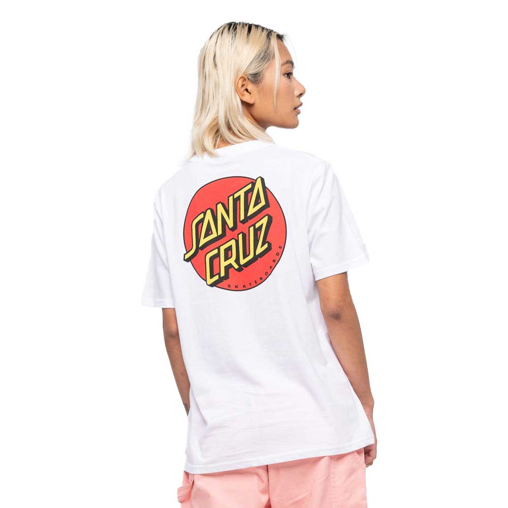 Santa Cruz Classic Dot Chest White Women's T-Shirt