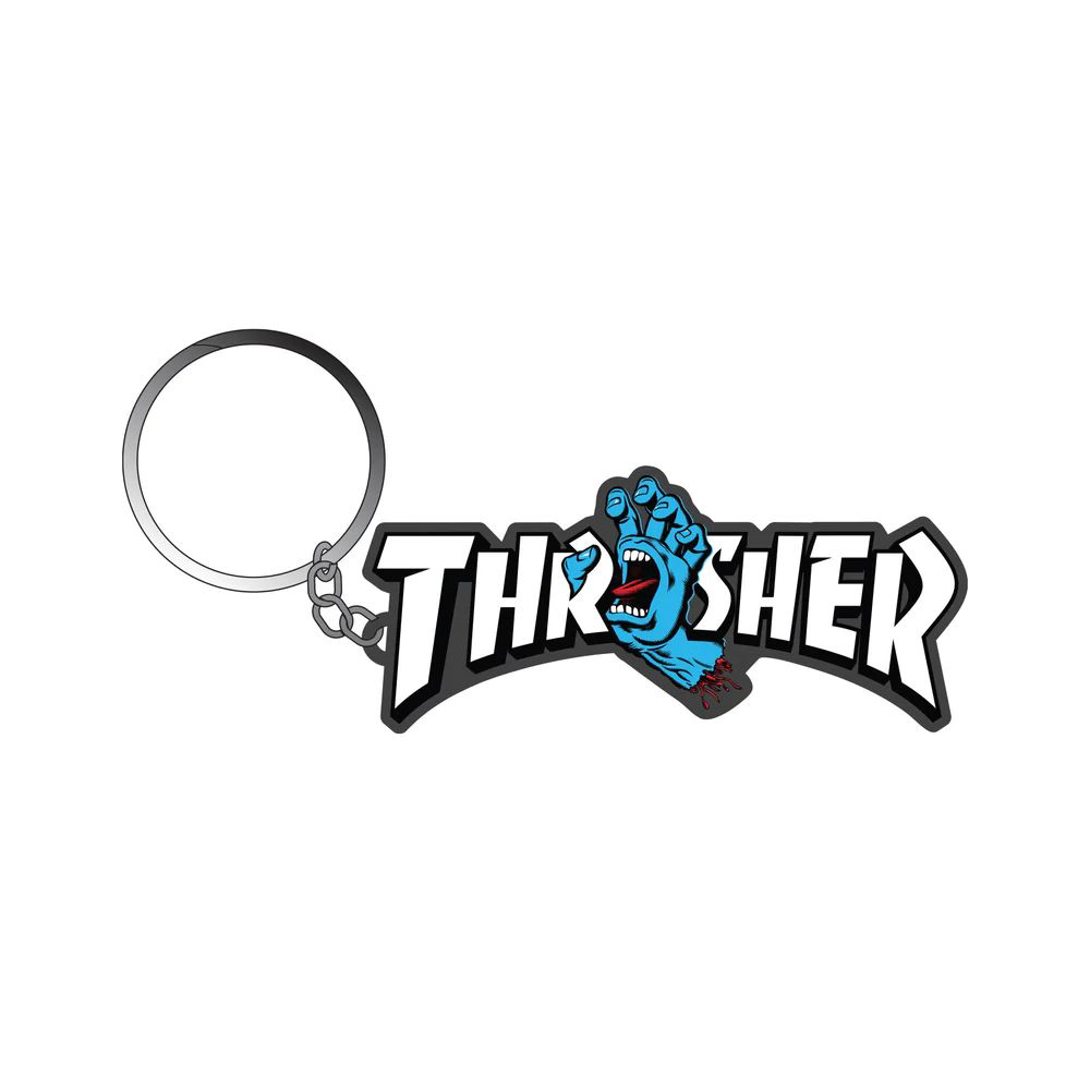 Santa Cruz X Thrasher Screaming Logo Keychain Black/Blue Μπρελόκ