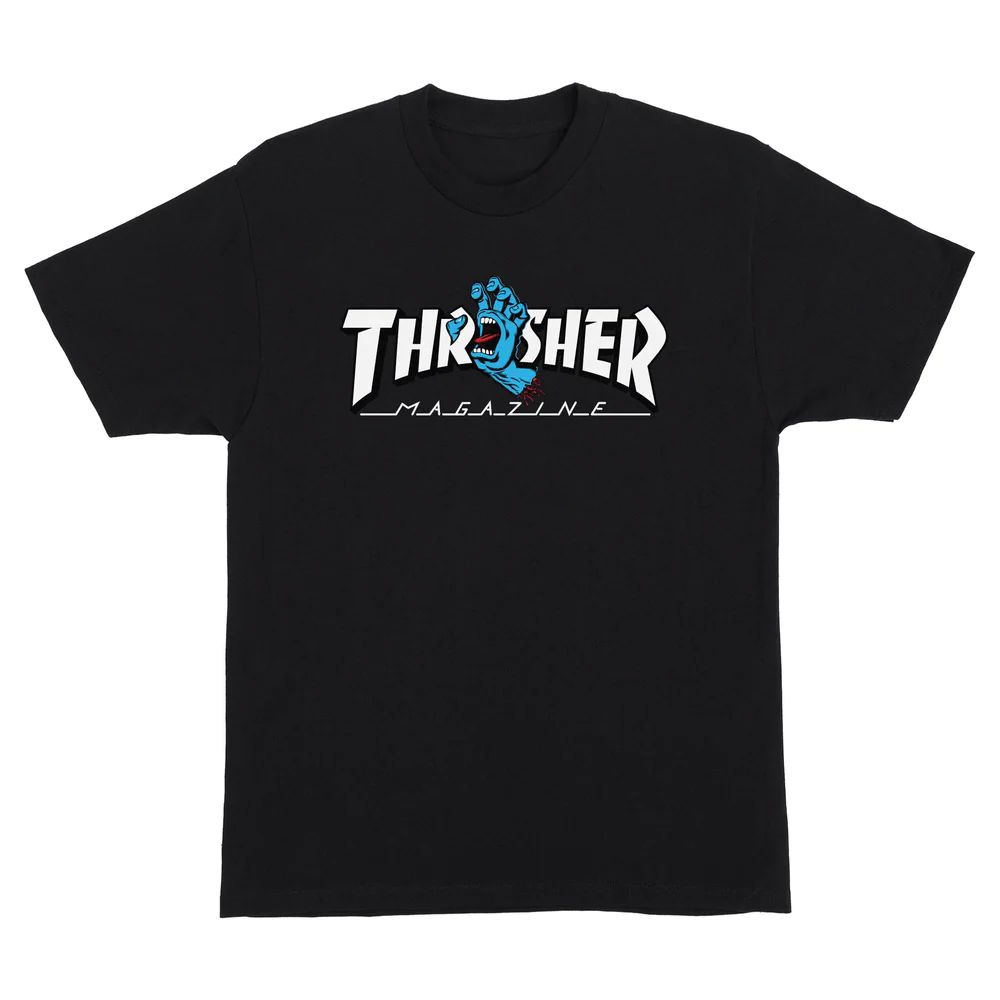 Santa Cruz X Thrasher Screaming Logo S/S Black Ανδρικό T-shirt
