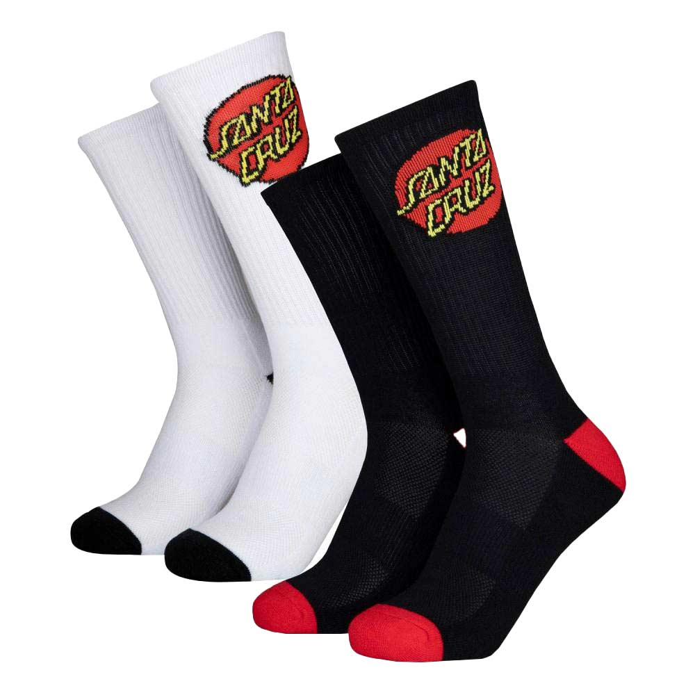Santa Cruz Y. Classic Dot White/Black 2 Pack Παιδικές Κάλτσες