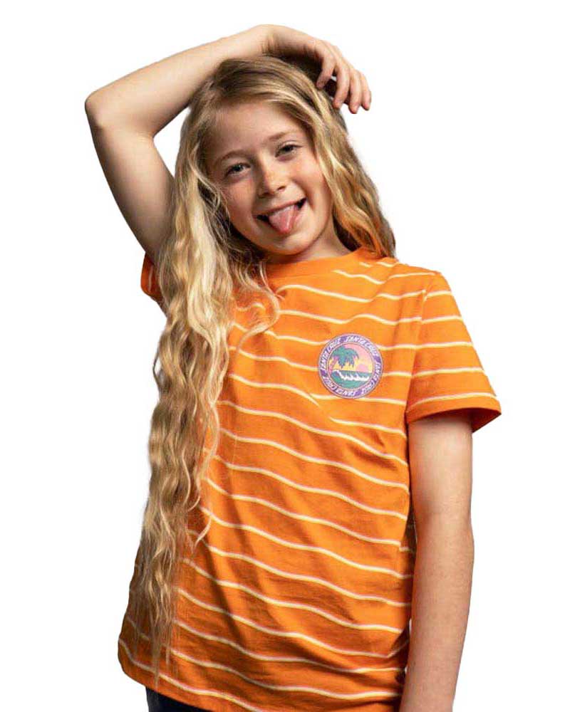 Santa Cruz Youth Paradise Break T-Shirt Apricot Wave Stripe Kids T-Shirt