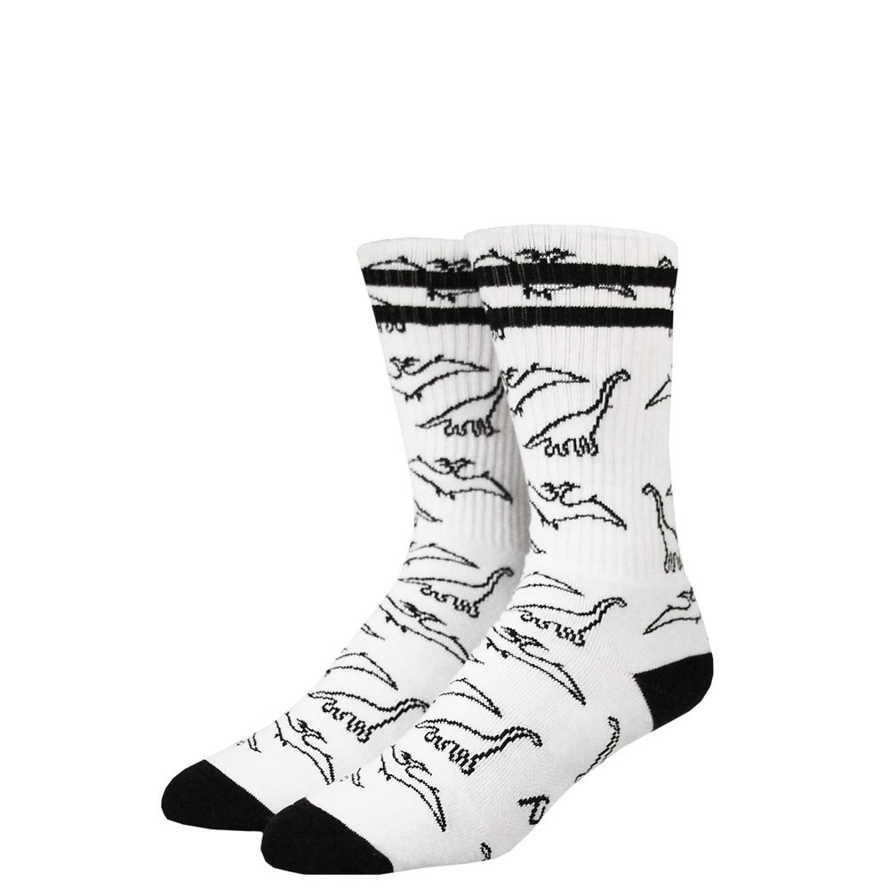 Stinky Dino White Black Κάλτσες