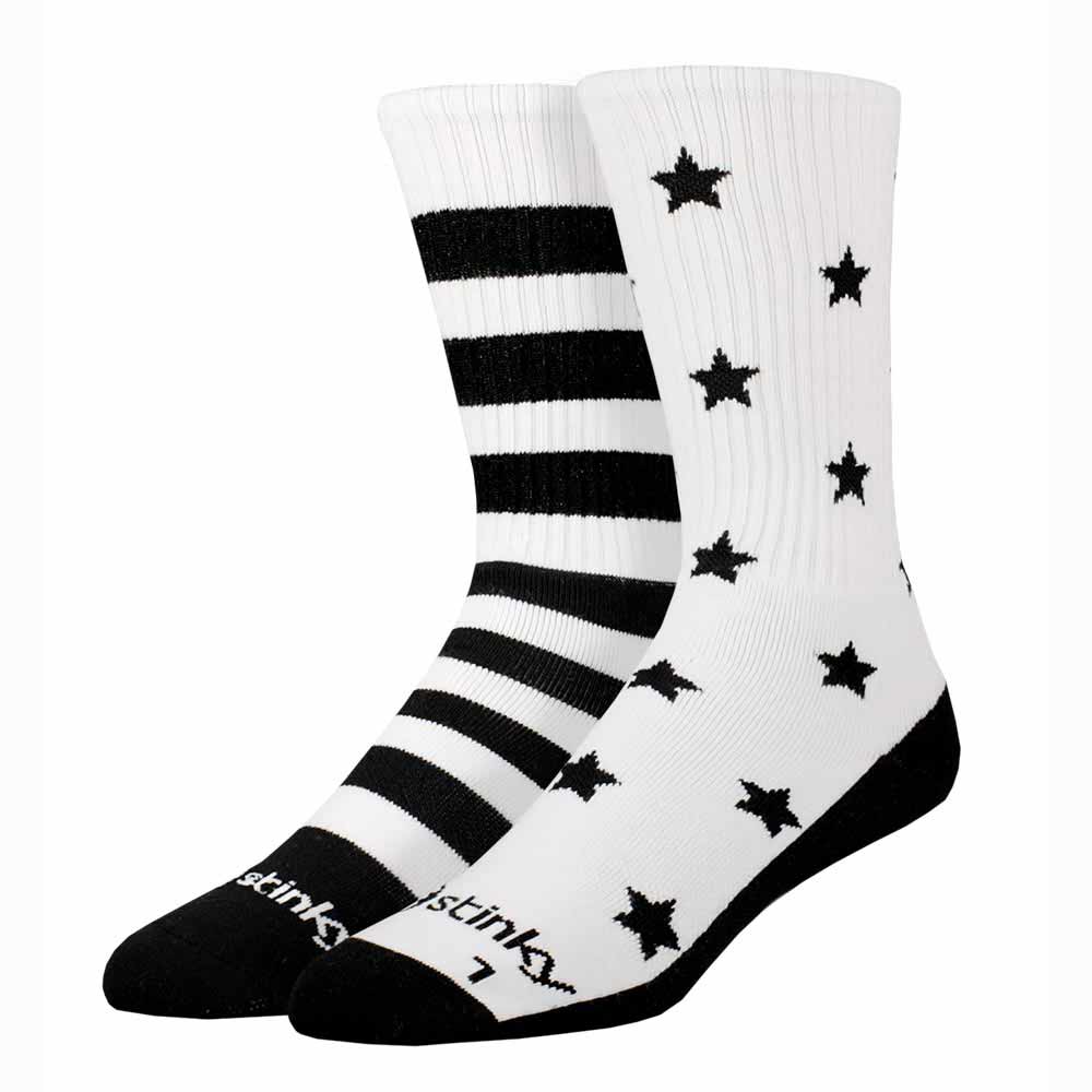 Stinky Socks Sam White/Black Socks