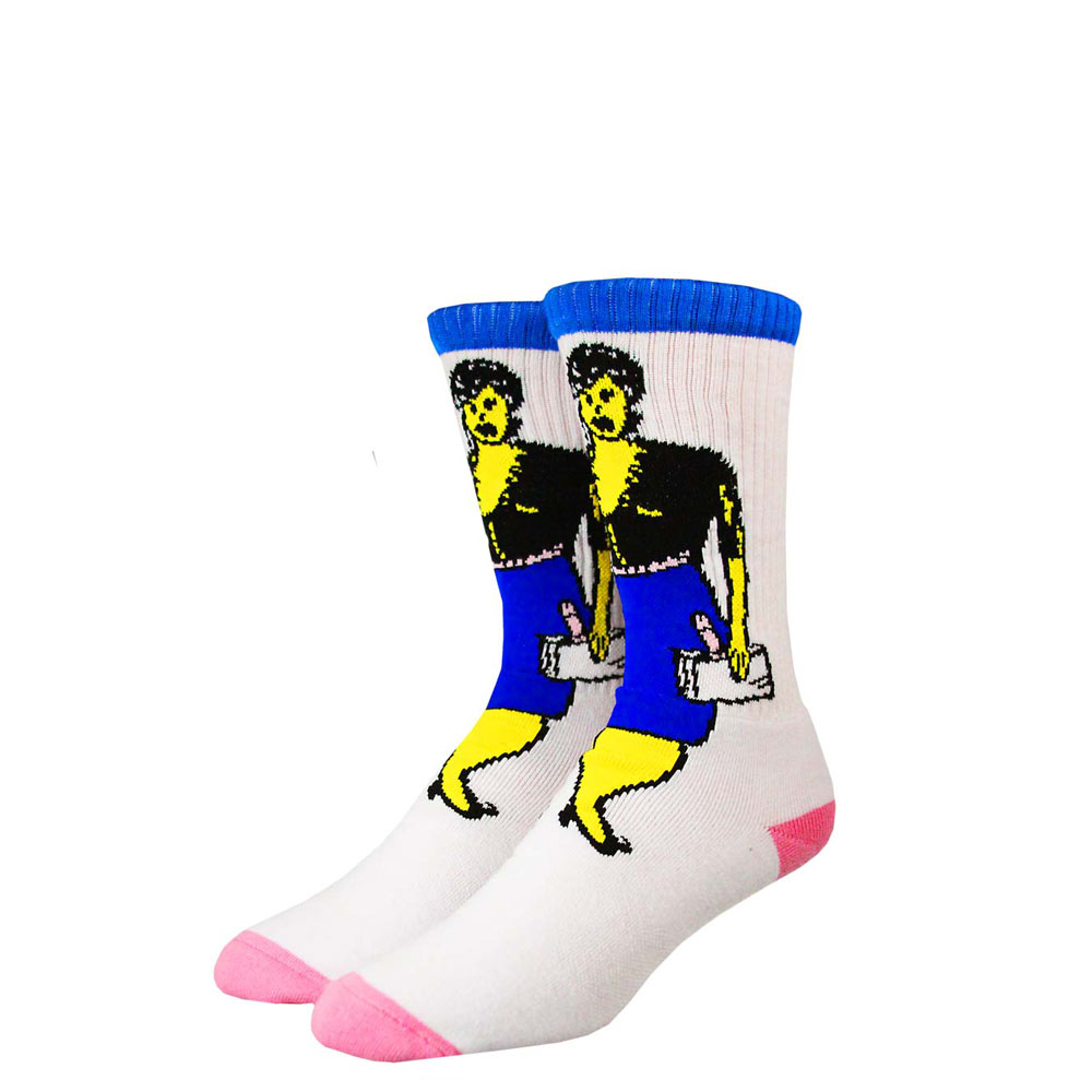 Stinky x Pastedko White Blue Pink Socks