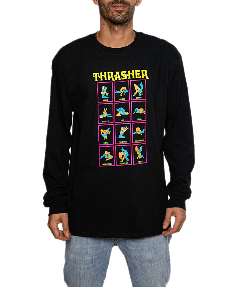 Thrasher Black Light Black Men's Long Sleeve T-Shirt