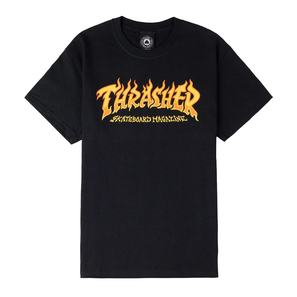 Thrasher Fire Logo Black Ανδρικό T-Shirt