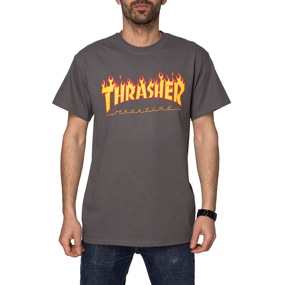 Thrasher Flame Charcoal Men's T-Shirt