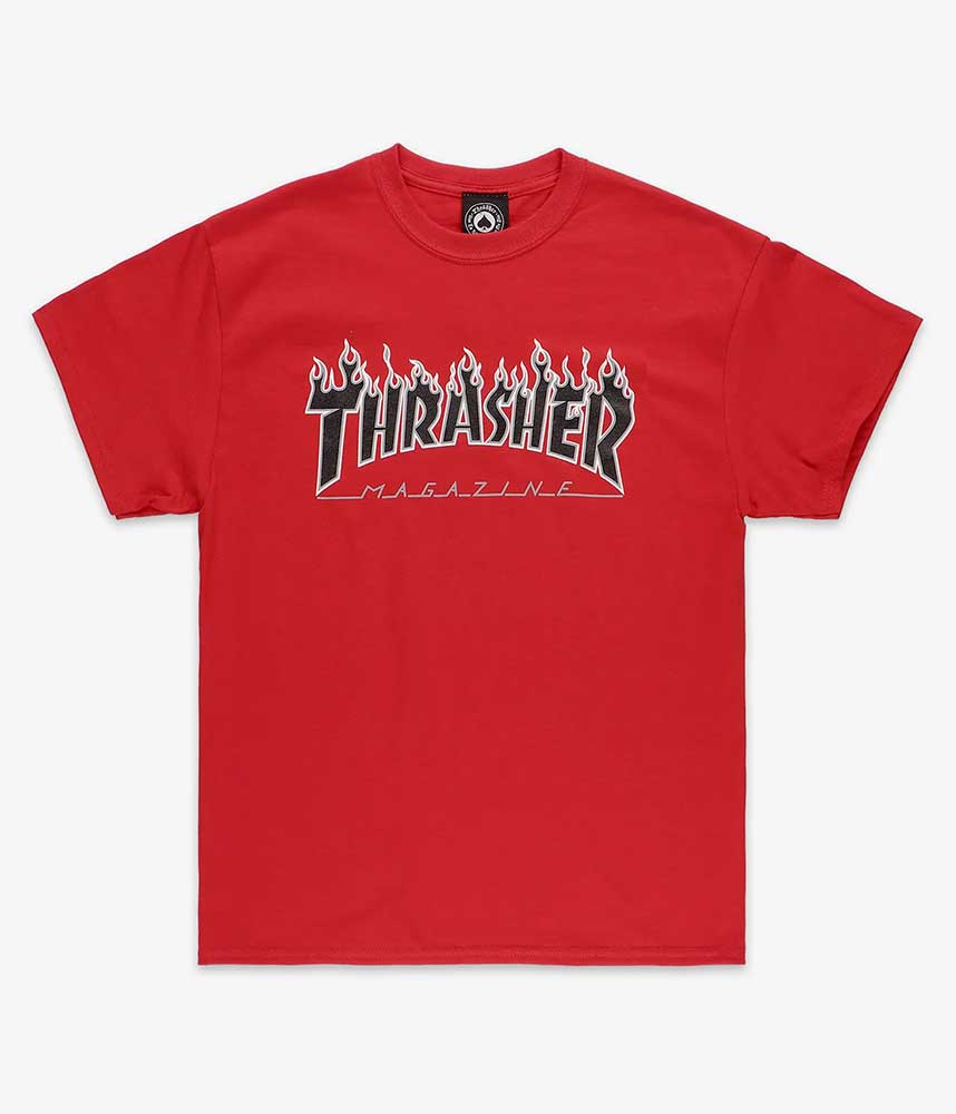 Thrasher Flame Logo Red Ανδρικό T-Shirt