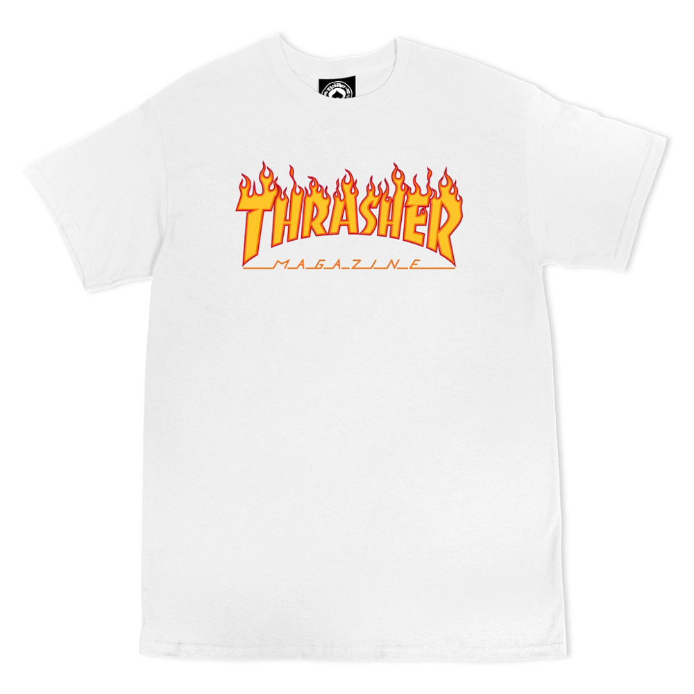 Thrasher Flame Mag White Men's T-Shirt