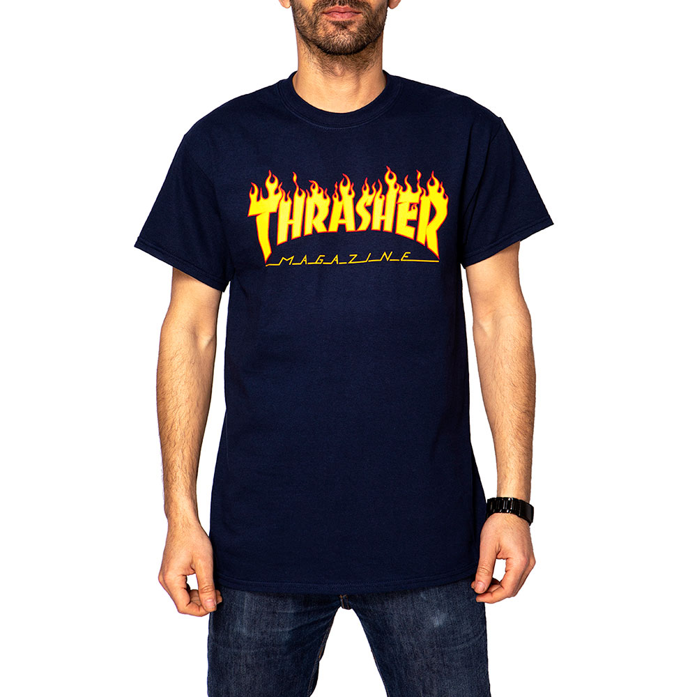 Thrasher Flame Navy Men's T-Shirt