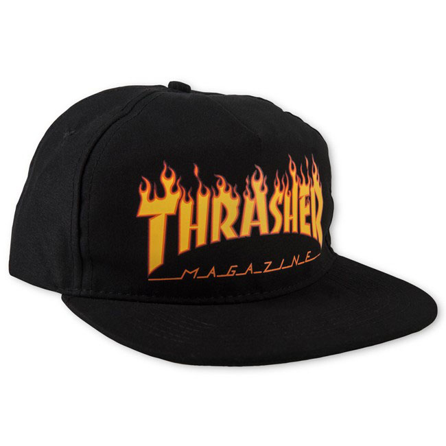 Thrasher Flame Snapback Black Καπέλο