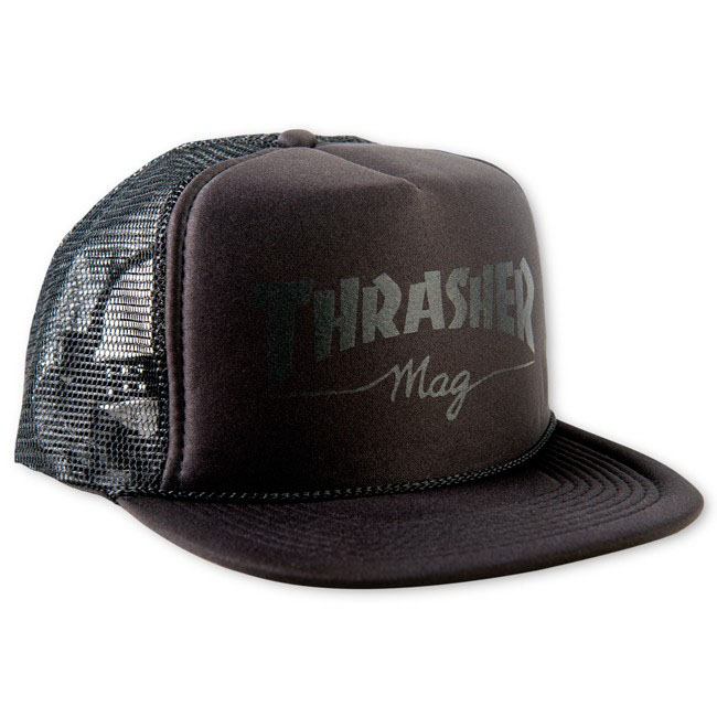 Thrasher Mag Logo Mesh Trucker Black Black Καπέλο