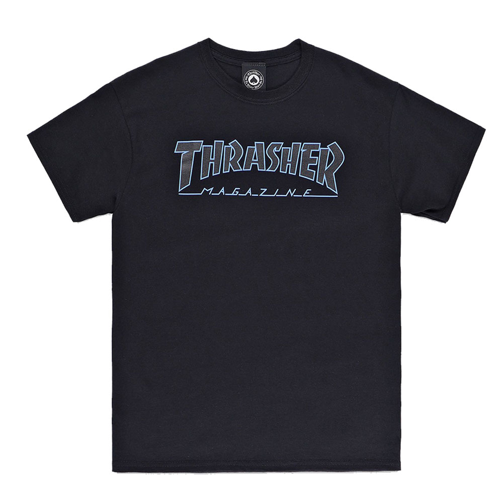 Thrasher Outlined Black Black Men's T-Shirt