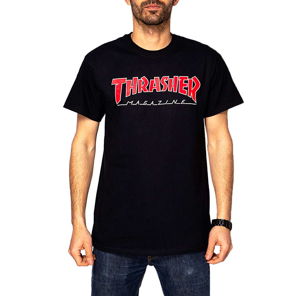 Thrasher Outlined Black Men's T-Shirt