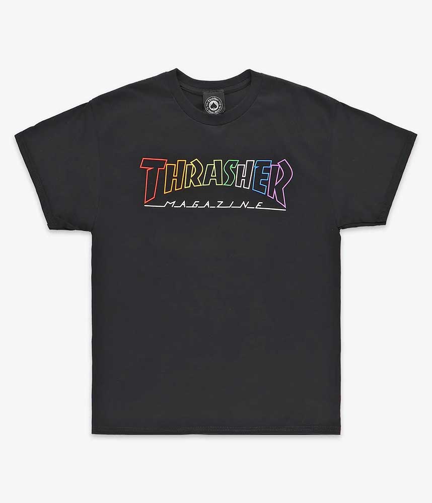 Thrasher Outlined Rainbow Mag Black Men's T-Shirt