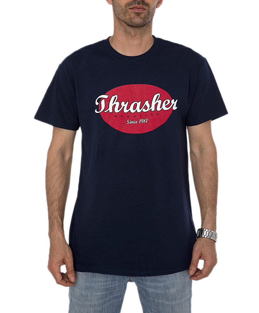 Thrasher Oval Navy Blue Men's T-Shirt