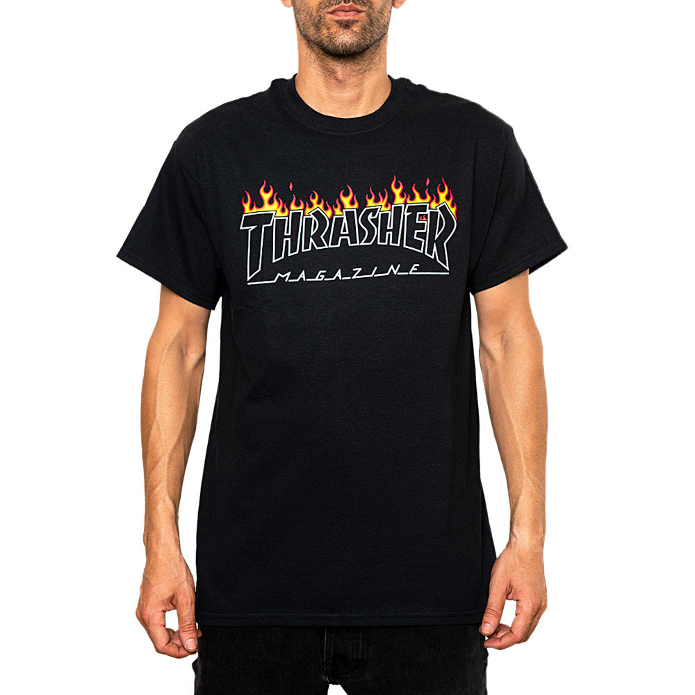 Thrasher Scorched Outline Black Ανδρικό T-Shirt