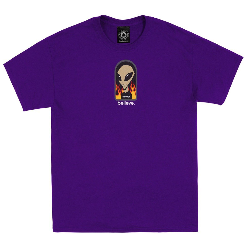 Thrasher X Aws - Believe Purple Ανδρικό T-Shirt