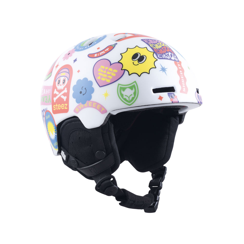 Tsg Arctic Nipper Mini Graphic Design White Happy Sticker Kids Helmet