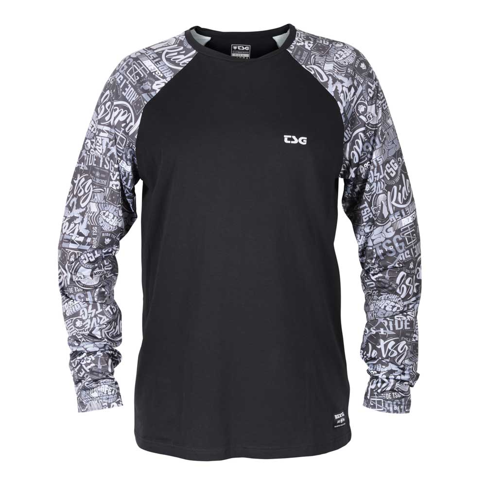 Tsg L/S Raglan T-Shirt Stickersleeve Black Grey Men's Long Sleeve T-Shirt