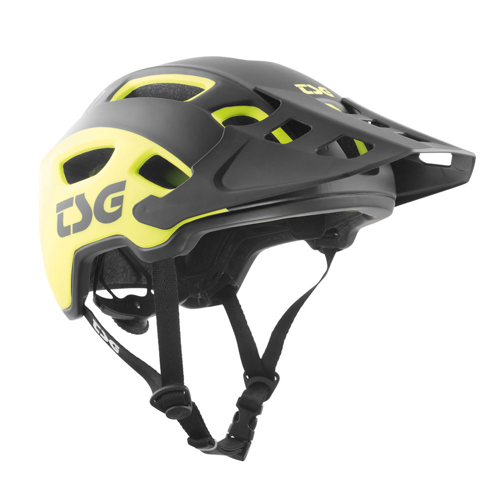 TSG Trailfox Graphic Design Sides Acid Yellow Black Helmet